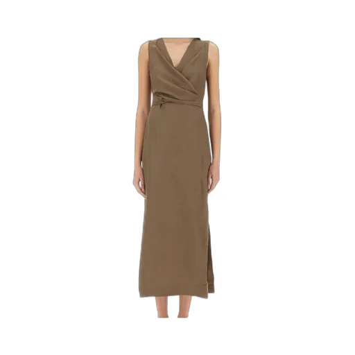 Fluid Twill Wrap-Effect Dress
