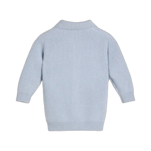 Ribbed Polo-Neck Cardigan