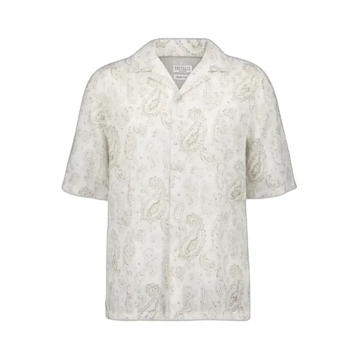 Paisley-Print Linen Shirt