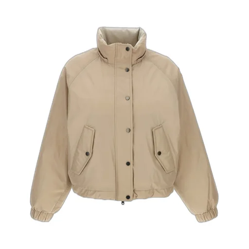 Buttoned Cropped Down Jacket