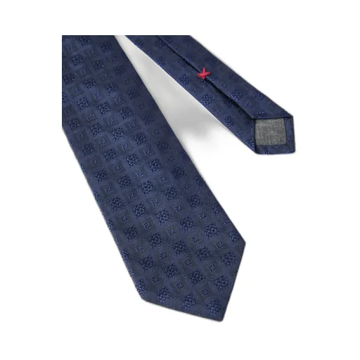 Geometric-Embroidered Pointed Tip Tie