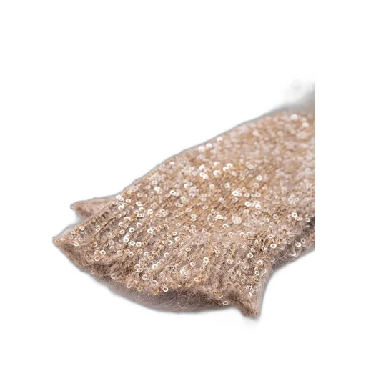 Sequin-Embellished Long Gloves