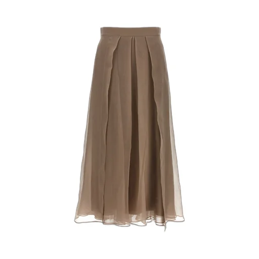 Paneled Circle Midi Skirt