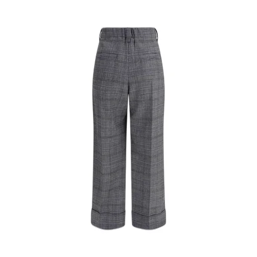 Houndstooth Detailed Pleated Pants