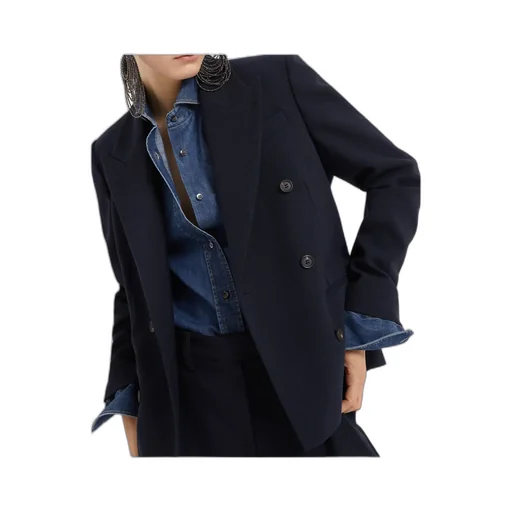 Peak-Lapel Double-Breasted Blazer