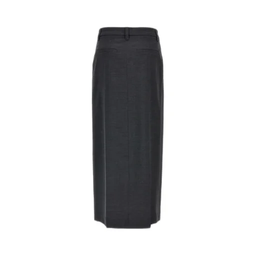 Front Pleated Long Skirt