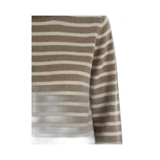 Striped Sequin-Embellished Crewneck Jumper