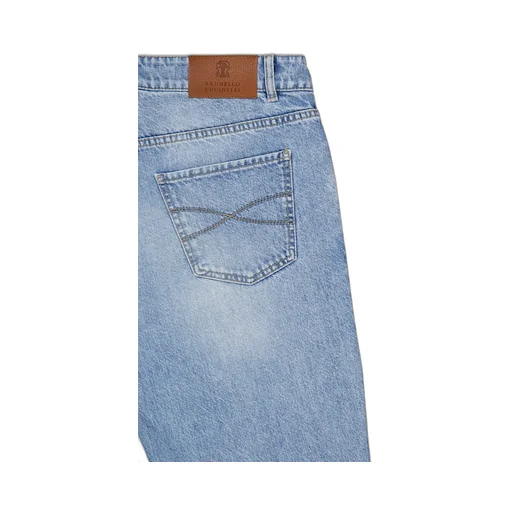 Logo-Stitched Tapered Jeans
