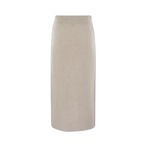 Straight Hem Knitted Midi Skirt