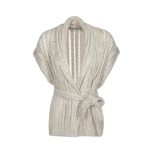 Tied-Waist Knitted Cardigan