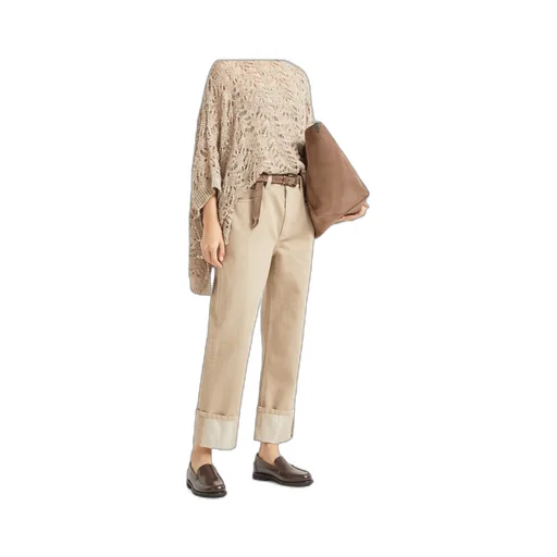 Dyed Sparkling Denim Cropped Trousers