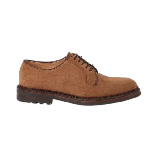 Round-Toe Lace-Up Derby Shoes