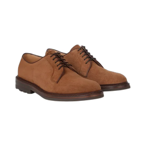 Round-Toe Lace-Up Derby Shoes