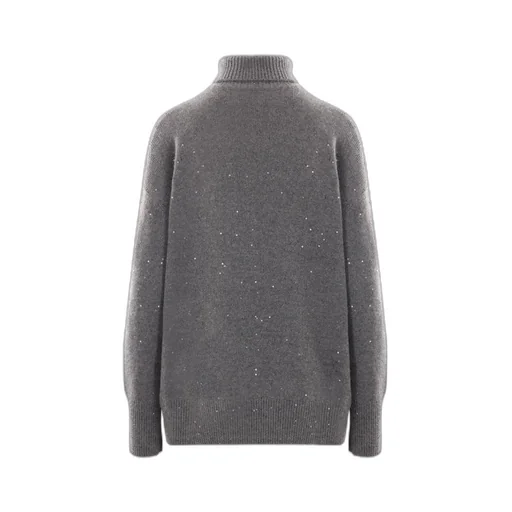 Sequin-Trimmed Turtleneck Sweater