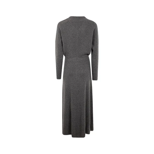 V-Neck Knitted Midi Dress