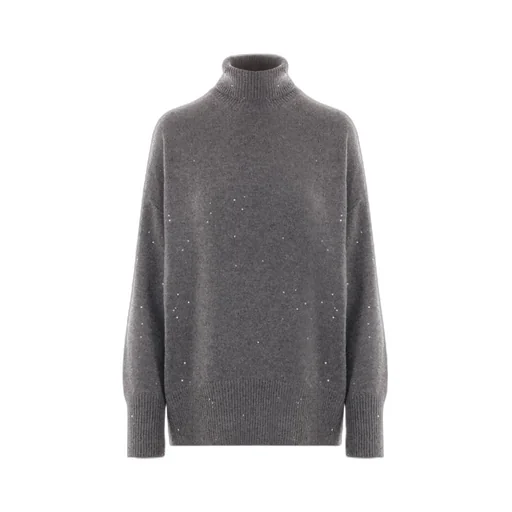 Sequin-Trimmed Turtleneck Sweater