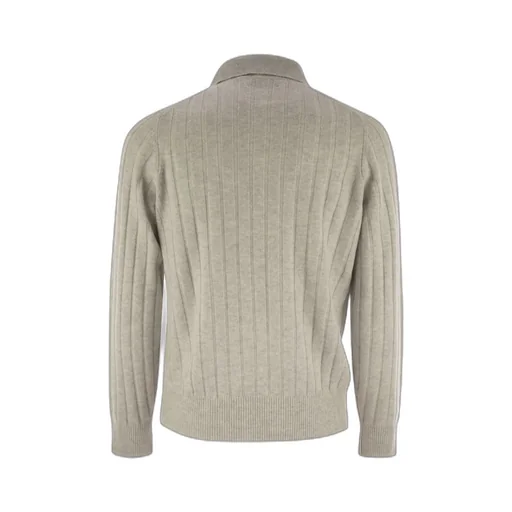 Long Sleeved Knitted Polo Jumper