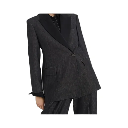 Double-Breasted Denim Blazer