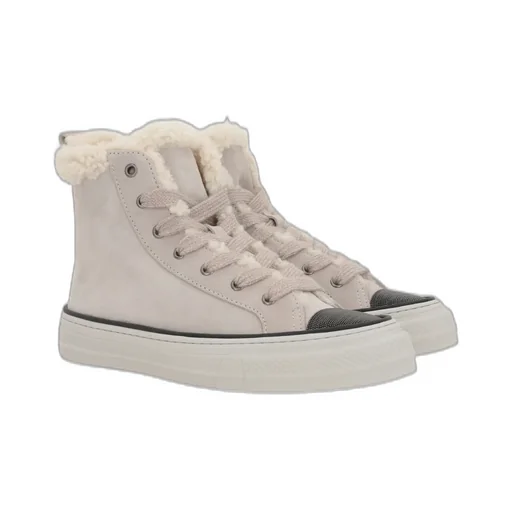 Jewelled Toe Mid-Top Sneakers