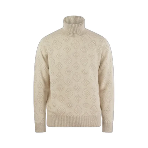 Geometric Jacquard Turtleneck Knitted Jumper