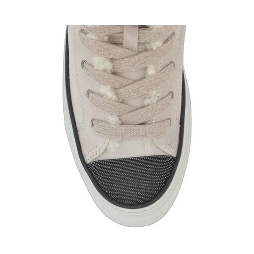 Jewelled Toe Mid-Top Sneakers