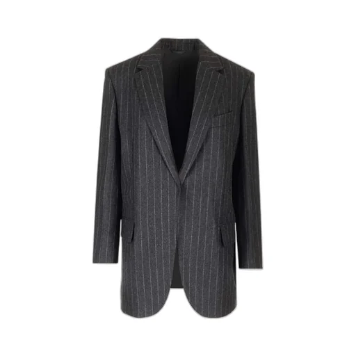 Pinstripe Single-Breasted Blazer