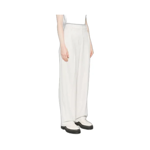 Pleat-Detail Straight-Leg Trousers