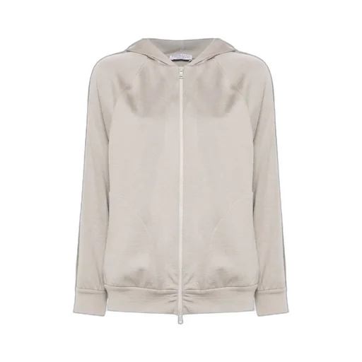 Monile-Embellished Zipped Hoodie