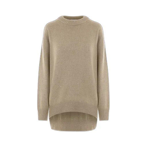 Sequin-Embellished Crewneck Knitted Jumper