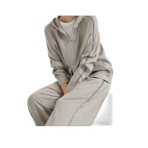 Monile-Embellished Zipped Hoodie