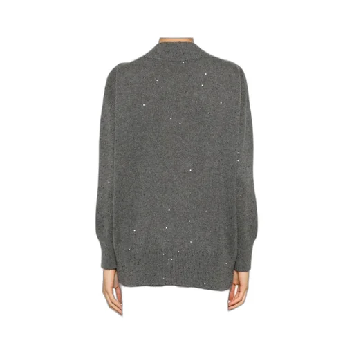 Sequin-Embellished V-Neck Jumper