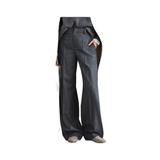 High-Waist Wide-Leg Tailored Trousers