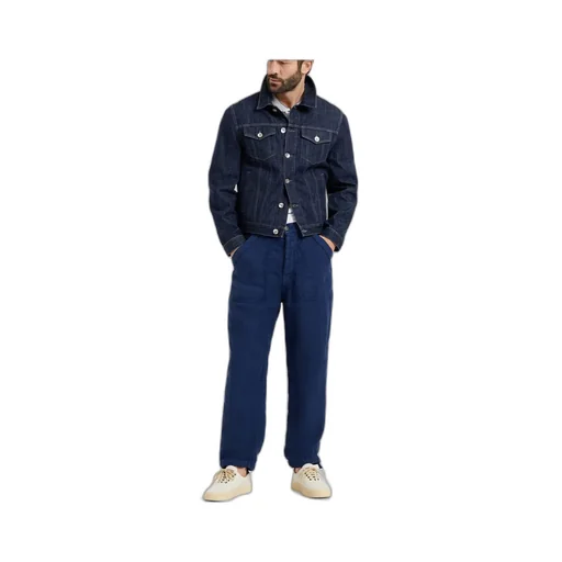 Dyed Linen Straight-Leg Trousers