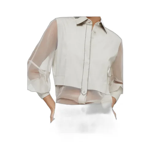 Panelled Long-Sleeved Poplin Shirt