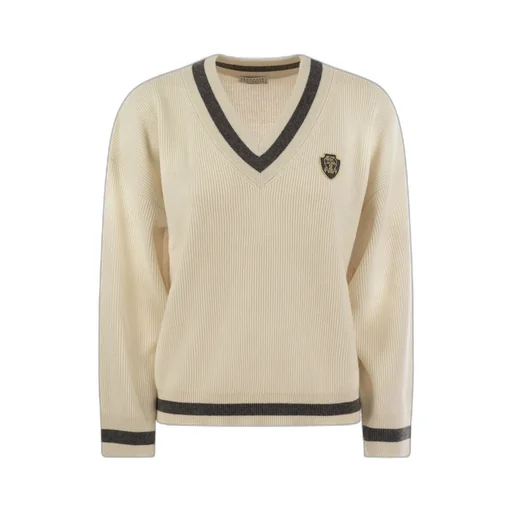 V-Neck Knitted Jumper