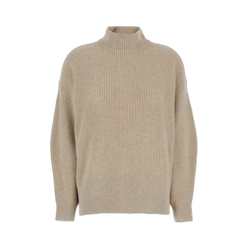 Lurex High Neck Oversized Pullover