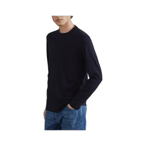Contrasting-Trim Long-Sleeved T-Shirt