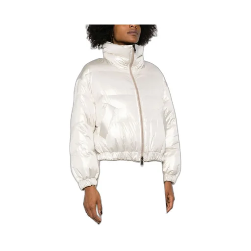 Iridescent-Effect Zipped Down Jacket