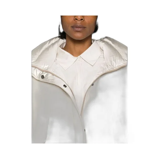 Iridescent-Effect Zipped Down Jacket