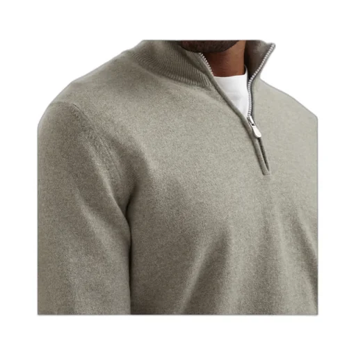 Funnel-Neck Knitted Polo Shirt