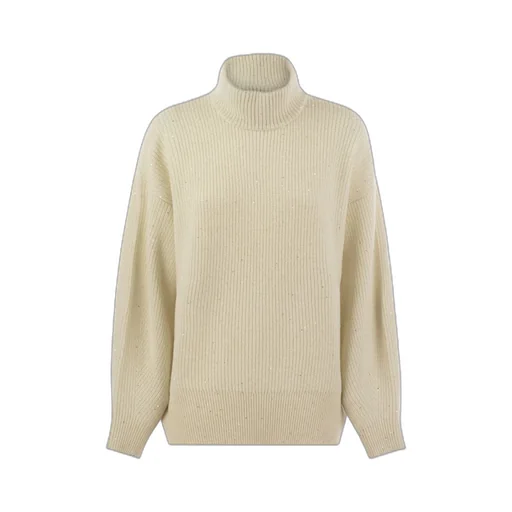 Lurex High Neck Oversized Pullover
