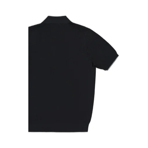 Short-Sleeved Ribbed Polo Shirt