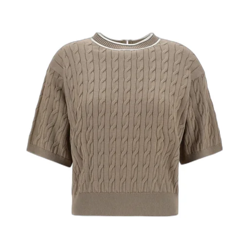 Short-Sleeved Knitted Jumper