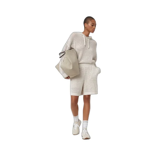 Open Knit Drawstring Hoodie