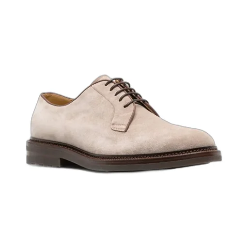 Round-Toe Lace-Up Derby Shoes
