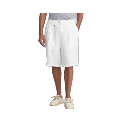 Drawstring Linen Bermuda Shorts