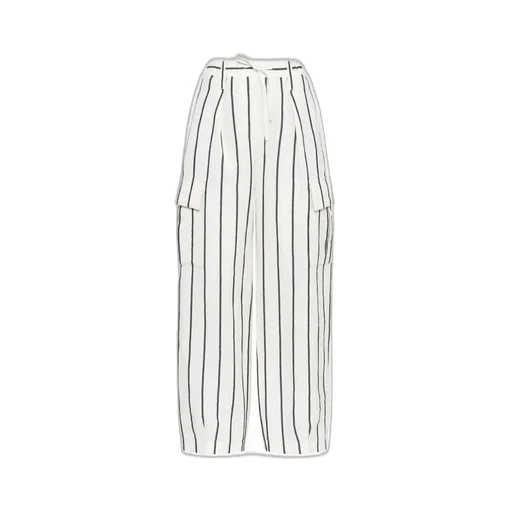 High-Waisted Striped Tapered Trousers