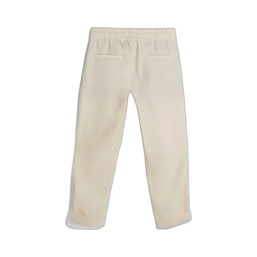Elasticated-Waist Tapered Trousers