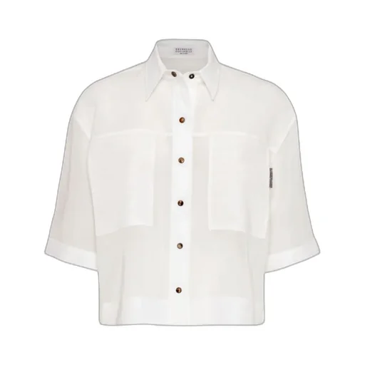 Semi-Sheer Short-Sleeved Shirt