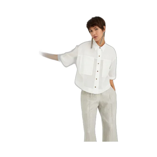 Semi-Sheer Short-Sleeved Shirt